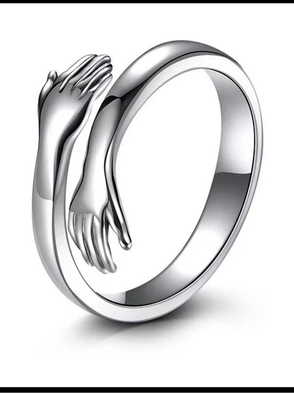 Plunder Design Silver Plated Hug Hands Adjustable Ring - Women's Jewelry NWOT